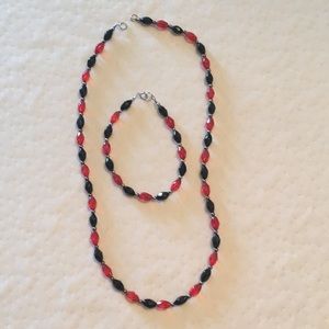 Matching bracelet and necklace. Hand made.